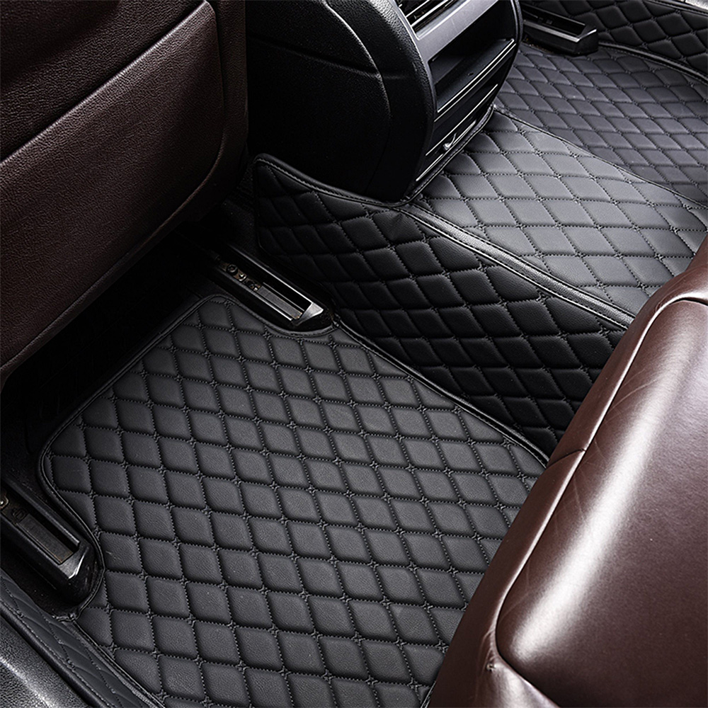 Diamond Design Premium Leather Mat - Jet Black Tint