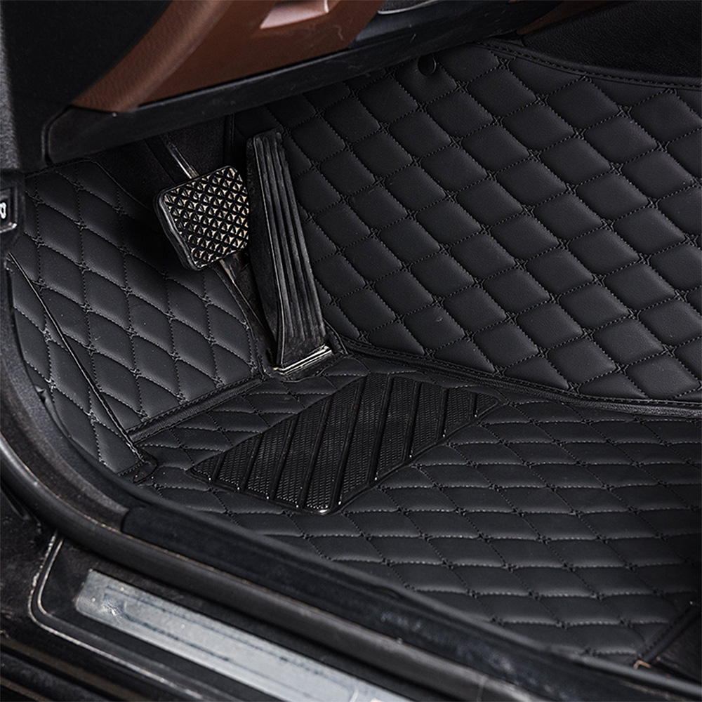 Premium Diamond Stitched Leather Floor Mats