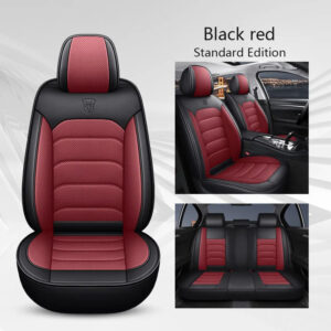 Custom Black and Red Leather car seat covers enhance your vehicle's interior with these stylish and comfortable accessories, designed for a personalized touch