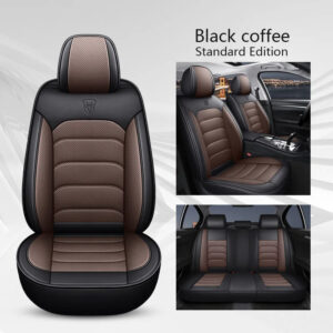 Custom Black coffee Leather car seat covers enhance your vehicle's interior with these stylish and comfortable accessories, designed for a personalized touch