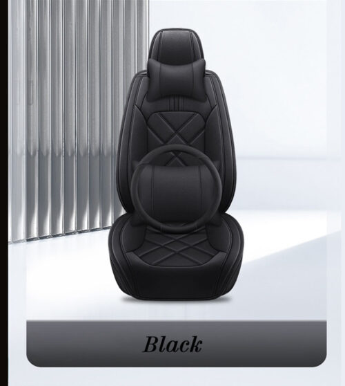 Custom full black leather car seat covers enhance your vehicle's interior with these stylish and comfortable accessories, designed for a personalized touch