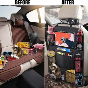 Car Backseat Organizer with Tablet Holder 10 Pockets & Kick Protection