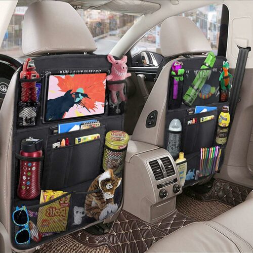 Car Backseat Organizer with Tablet Holder 10 Pockets & Kick Protection